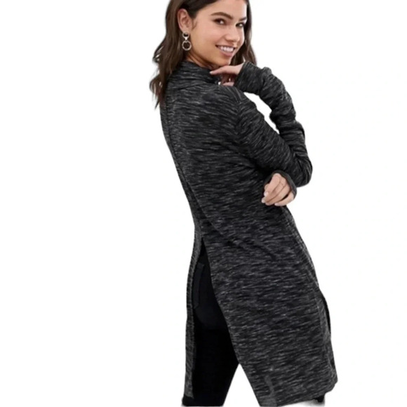 Free People Stone Cold Black Heather Split Back Turtleneck Tunic Size XS - Picture 8 of 8